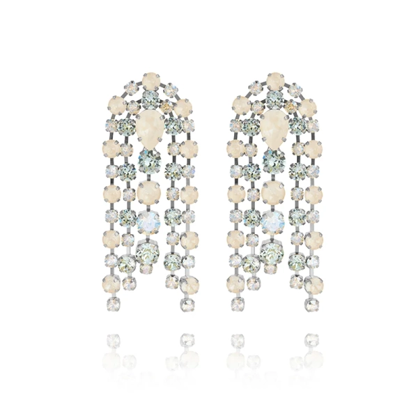 Cirelle Earrings i rhodiumpläterad mässing med blå Swarovski-kristaller