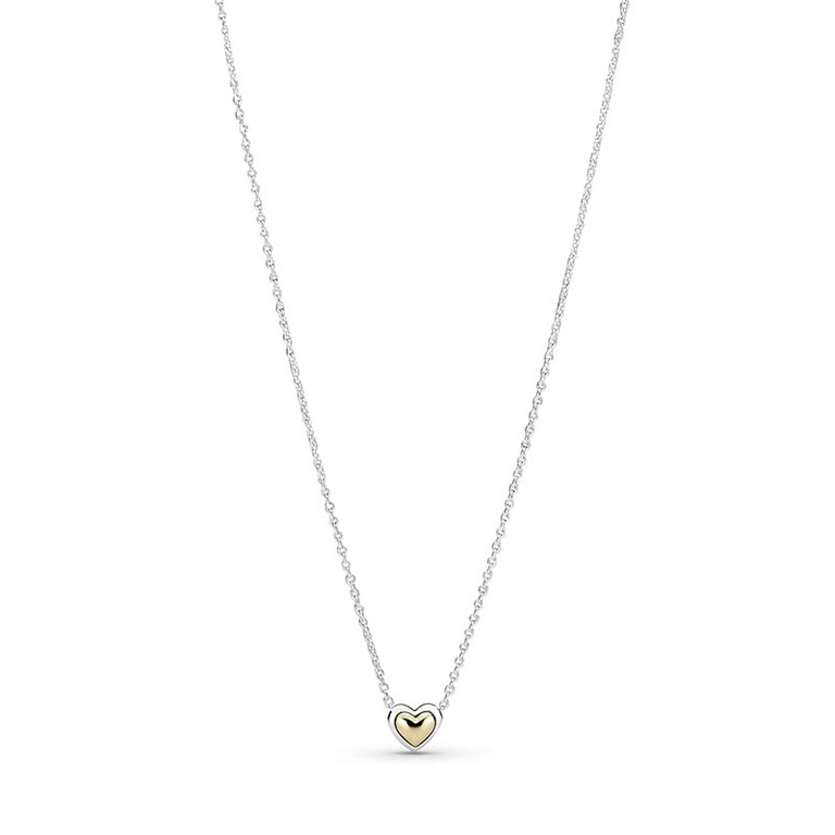 Collier Halsband med Välvt Gyllene Hjärta - PANDORA - Snabb frakt & paketinslagning - Nordicspectra.se