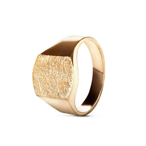 Ola Signet Ring 18K Gold Diamond Surface - Nordic Spectra - Suuri valikoima & ilmainen lahjapaketointi - Nordicspectra.fi