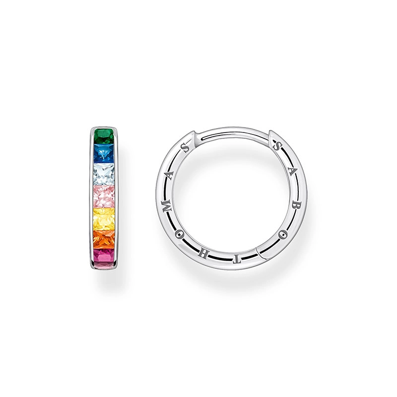 Thomas Sabo – Creolörhängen Färgade Stenar Pavé Silver