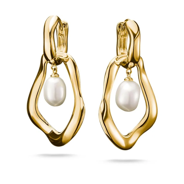 Thomas Sabo Natural Beauty Creolörhängen med Pärla i 18K guldpläterat silver