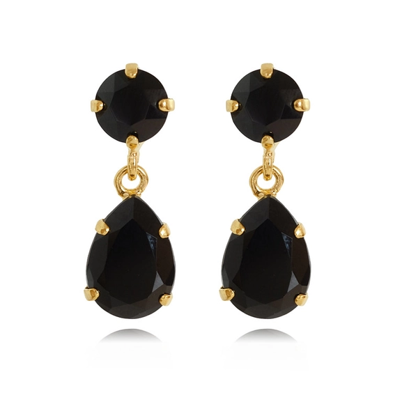 Mini Drop Earrings Gold Jet - Caroline Svedbom - Nopea toimitus ja lahjapakkaus - Nordic Spectra