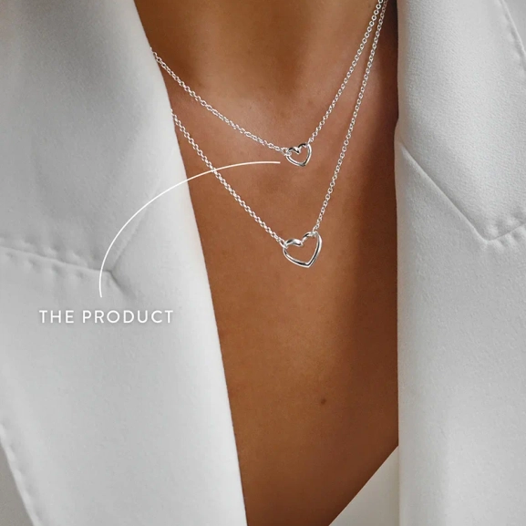 Produktbild av Drakenberg Sjölins Love Vibe presentset i silver med hjärtformade halsband och örhängen