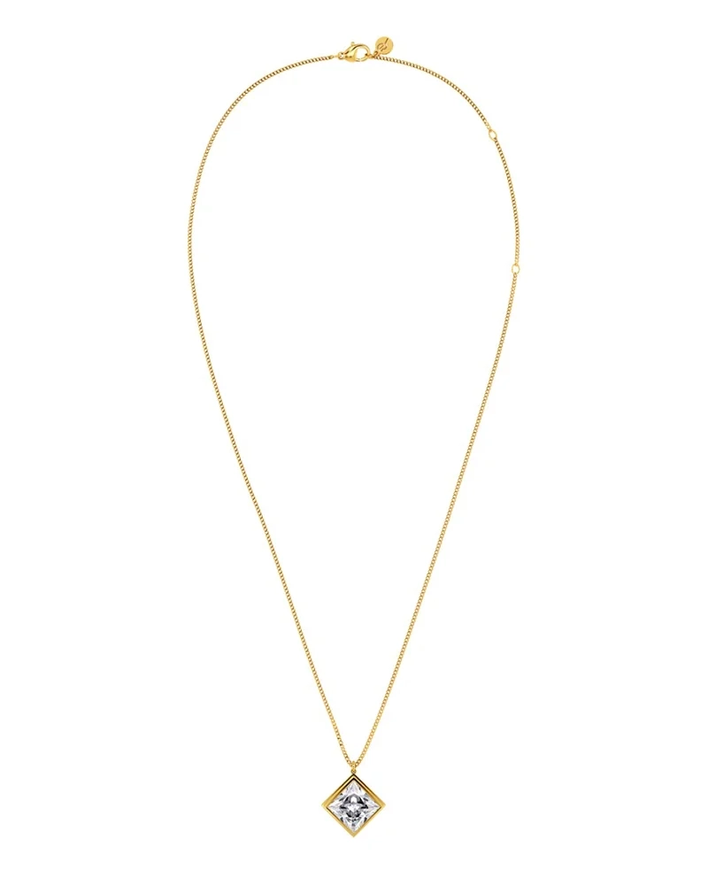 14K guldpläterat stål med cubic zirconia