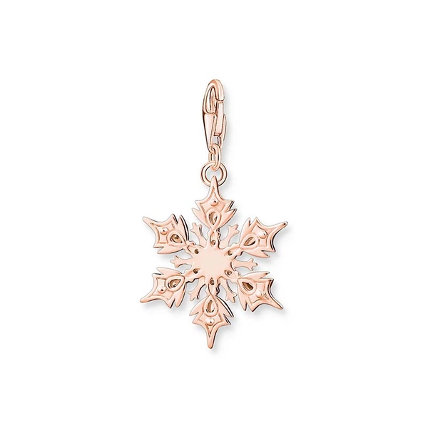 Charm-Anhänger Schneeflocke Mit Weißen Steinen Roségold von Thomas Sabo, Schneller Versand - Nordicspectra.de