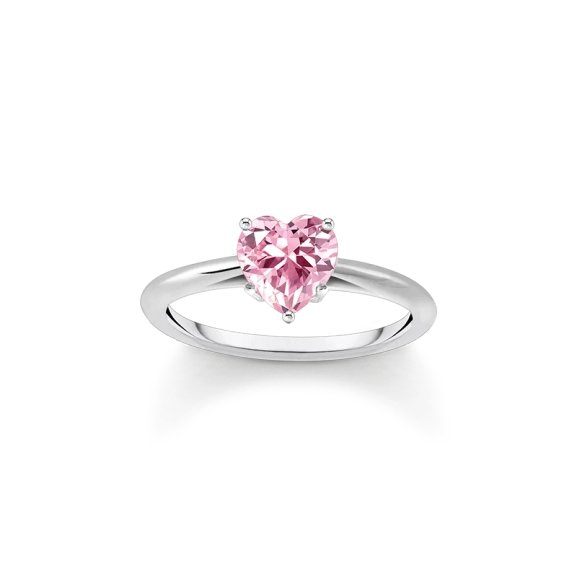 Ring med Rosa Hjärtformad Sten - Thomas Sabo - Snabb leverans & paketinslagning - Nordic Spectra