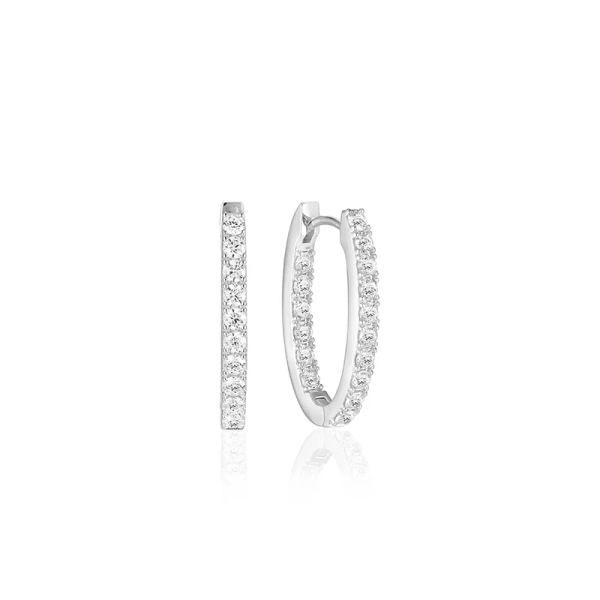 Ellisse Piccolo Örhängen i silver med gnistrande Cubic Zirconia-stenar från Sif Jakobs Ellisse-kollektion.