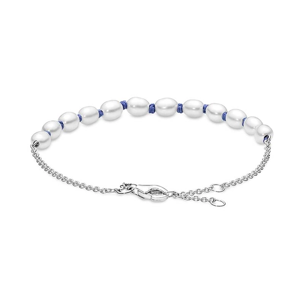 Freshwater Cultured Pearl Blue Cord Chain Bracelet - PANDORA - Snabb frakt & paketinslagning - Nordicspectra.se