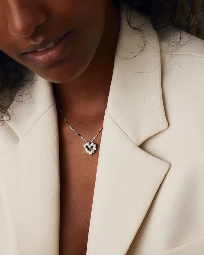 Affinity Pearl Heart Necklace Steel - Edblad - Snabb leverans - Gratis paketinslagning