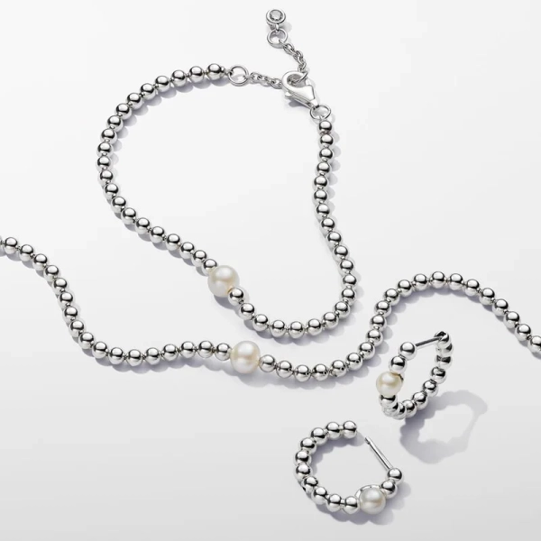 Behandelte Süßwasserzuchtperle & Kugeln Armband - PANDORA - Nordic Spectra