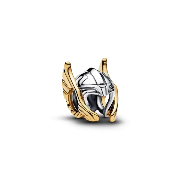 Marvel Thor Helm-Anhänger aus Sterlingsilber mit 14-karätiger Vergoldung. Symbolisiert Macht