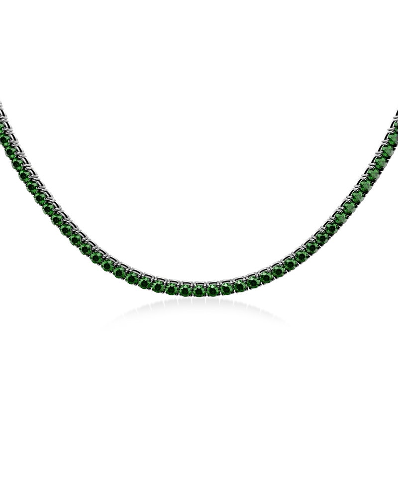 Edblad - Tennis Necklace Green Silver