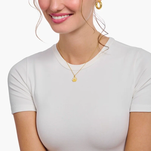 Halsband med Tassavtryck med Emalj Guld - Thomas Sabo - Snabb leverans & paketinslagning - Nordic Spectra