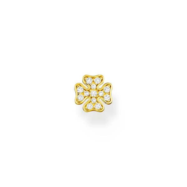 Einzel Ohrstecker Kleeblatt Gold von Thomas Sabo, Schneller Versand - Nordicspectra.de