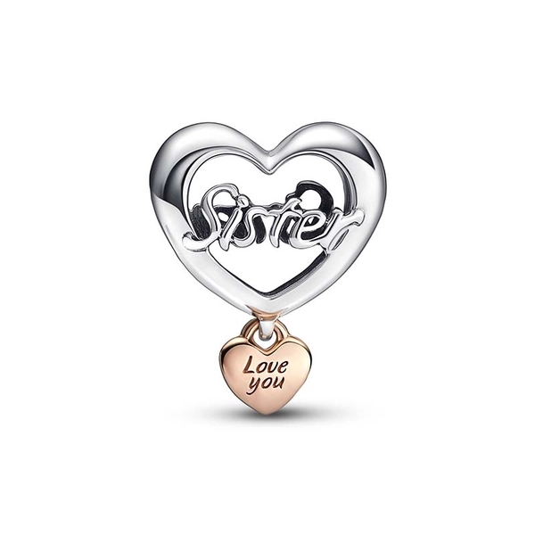 „Love You Sister“ Herz-Charm von PANDORA, Schneller Versand - Nordicspectra.de
