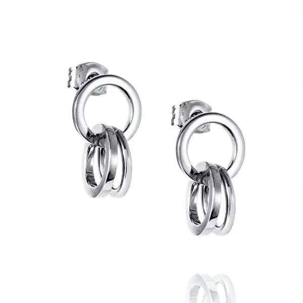 Messy Rings Ear: Nättare örhängen i silver med sammanlänkade ringar