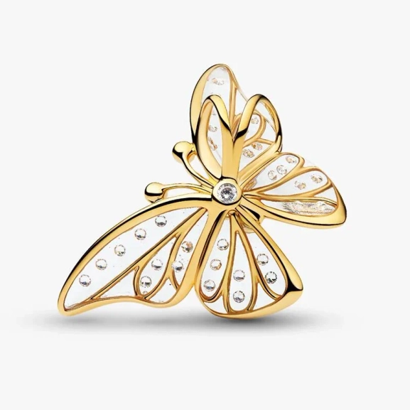 Stor Genombruten Fjärilsberlock Guld från Pandora