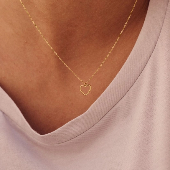 Rope Heart Necklace S Gold - Edblad - Snabb frakt & paketinslagning - Nordicspectra.se