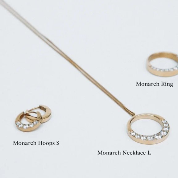 långt halsband i 14K guldpläterat stål med gnistrande cubic zirconia-hänge från Edblad.