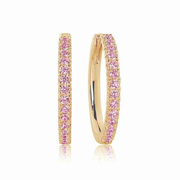 Ellera Grande Örhängen i ljusrosa och guld med gnistrande Cubic Zirconia