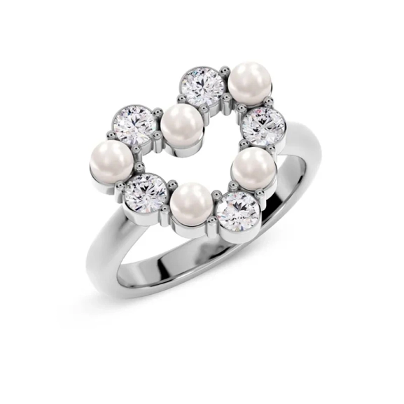 Affinity Pearl Heart Ring Steel - Edblad - Snabb leverans - Gratis paketinslagning