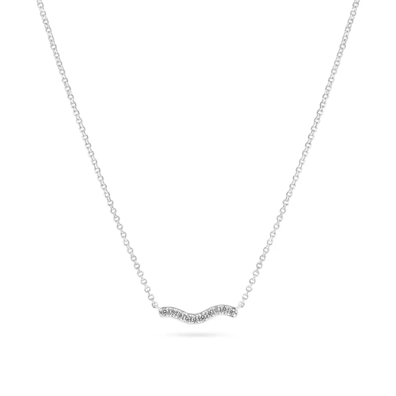 Ellera Waves Halsband i silver med gnistrande Cubic Zirconia-sten från Sif Jakobs