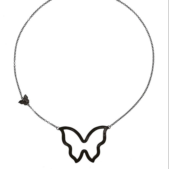 Butterfly Big Necklace Black -CU Jewellery - Snabb frakt & paketinslagning - Nordicspectra.se
