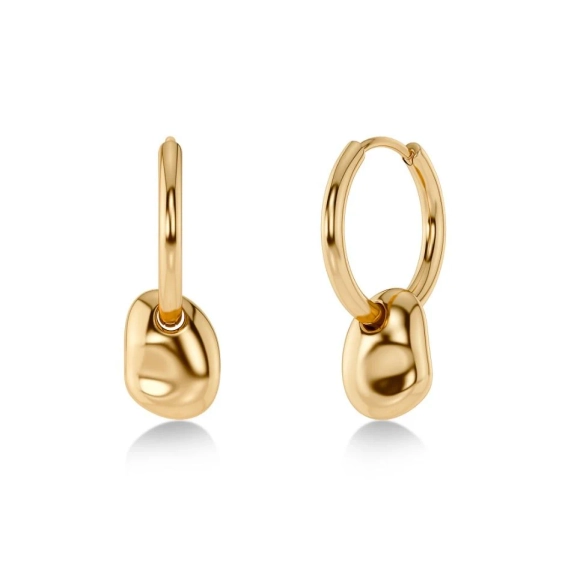 Hoops i 14K guldplätering med avtagbart hänge