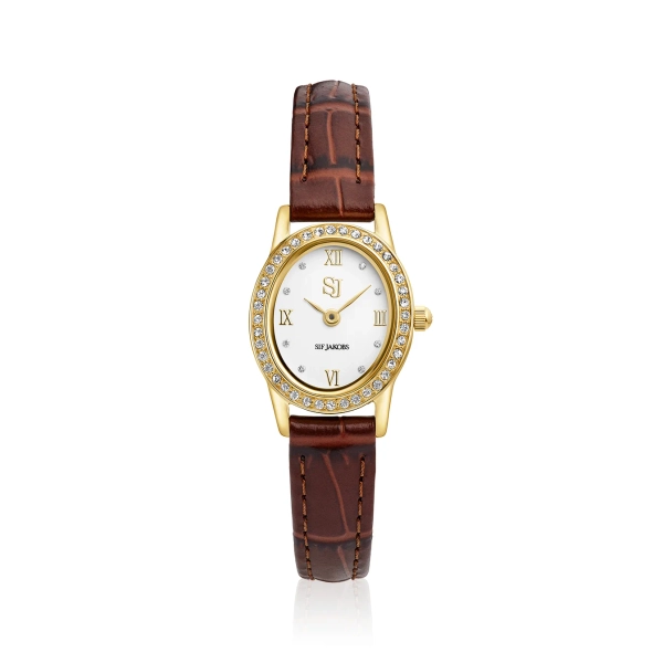 Angelica Watch braune Armbanduhr mit ovalem Zifferblatt