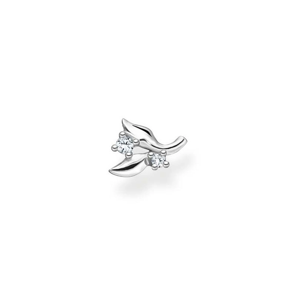 Einzel Ohrstecker Blätter Mit Weißen Steinen Silber von Thomas Sabo, Schneller Versand - Nordicspectra.de