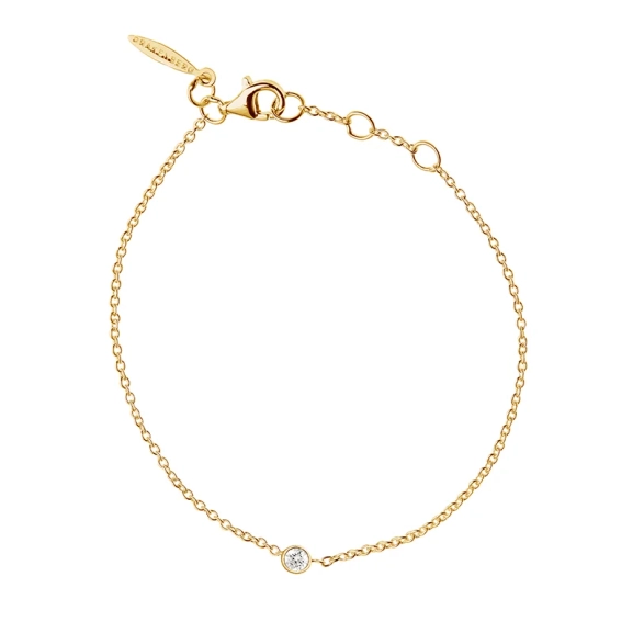 Hope Single Bracelet Diamond Gold – Armband aus 18-karätigem Gold mit einem brillantgeschliffenen Diamanten an einer hübschen Kette