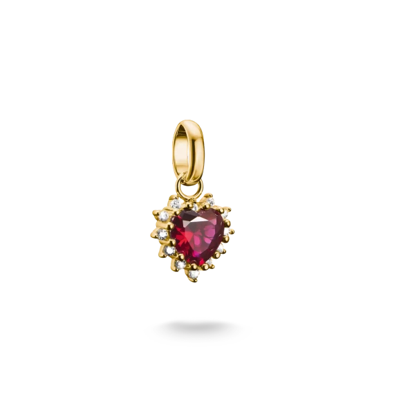 CC Connect Anhänger „Rotes Herz mit funkelnden Steinen“ in Gold - Thomas Sabo - Nordic Spectra