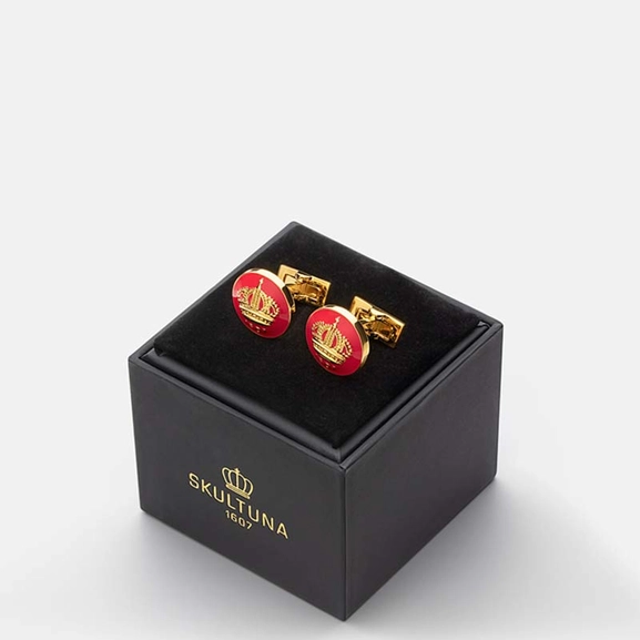 Manschettknappar The Crown Guld Italian Racing Red - Skultuna - Snabb frakt & paketinslagning - Nordicspectra.se