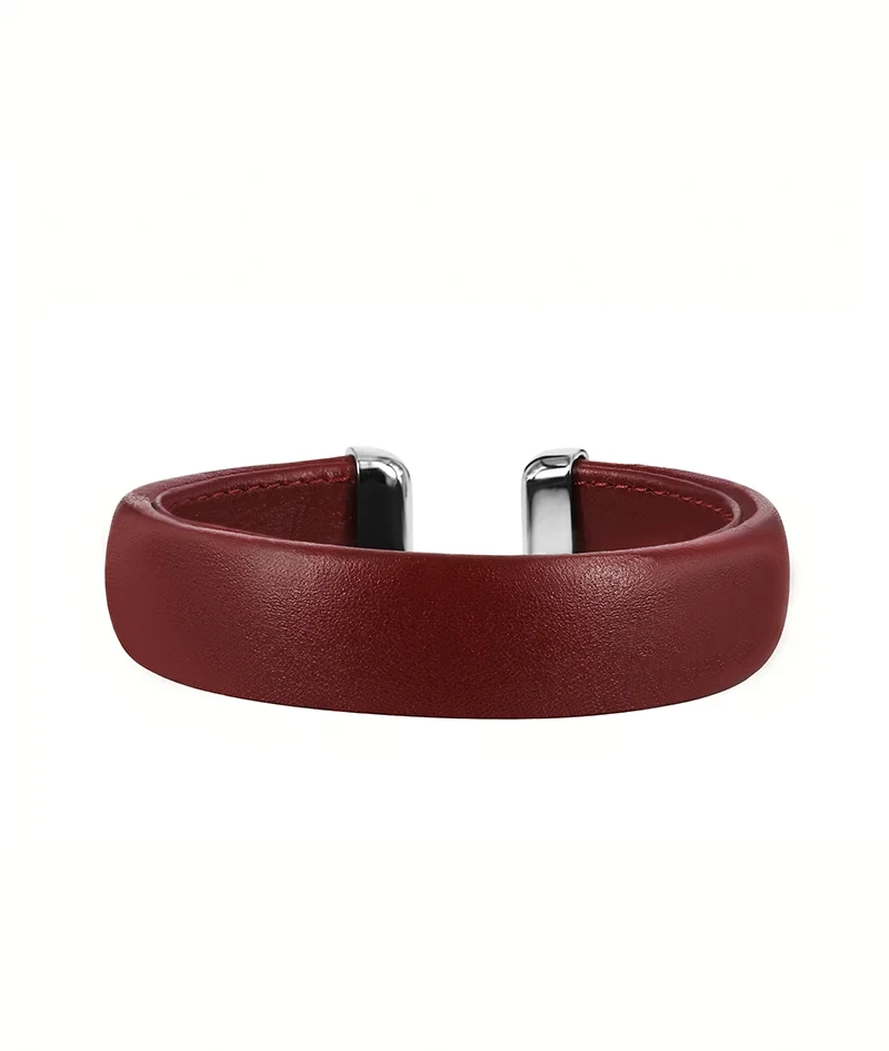 AVA Läder Armband Burgundy 15 mm - Astrid & Agnes - Nordic Spectra