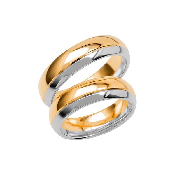 SR3024-6 Guld/Vitguld - Vigsel- & förlovningsringar - Schalins - Fri storleksändring* - Nordic Spectra