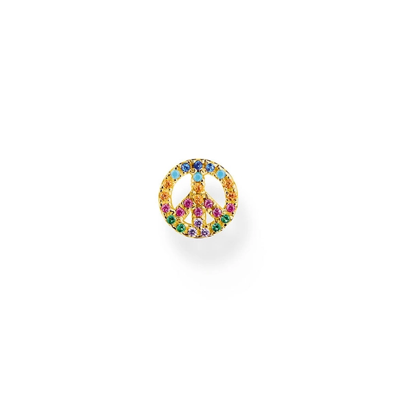 Einzel Ohrstecker Peace Mit Bunten Steinen Gold von Thomas Sabo, Schneller Versand - Nordicspectra.de