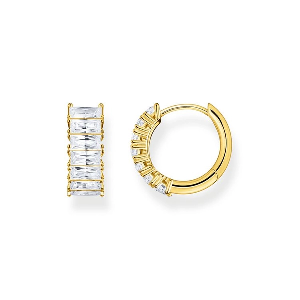 Creolen Weiße Steine Pavé Breite Gold von Thomas Sabo, Schneller Versand - Nordicspectra.de