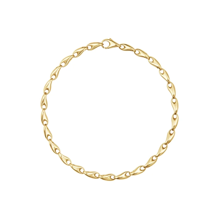 Reflect Slim Armband Guld i 18K gult guld med droppformade länkar