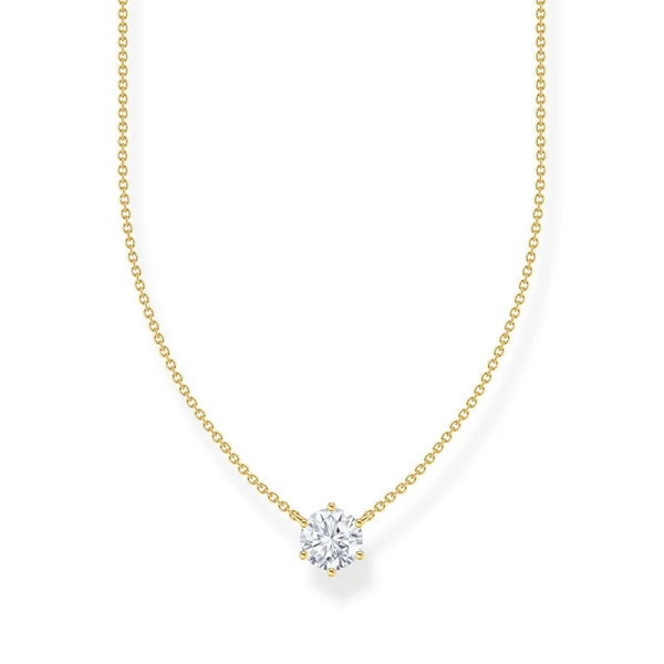 Kette mit weißem Zirkonia-Anhänger vergoldet - Thomas Sabo - Nordic Spectra