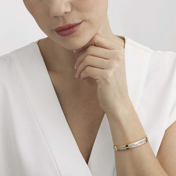 Fusion Armreifen Gelb, Weißes Und Roségold Mit Diamant von Georg Jensen, Schneller Versand - Nordicspectra.de