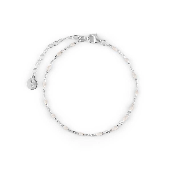 Letters Beaded Bracelet White Silver -CU Jewellery - Snabb frakt & paketinslagning - Nordicspectra.se