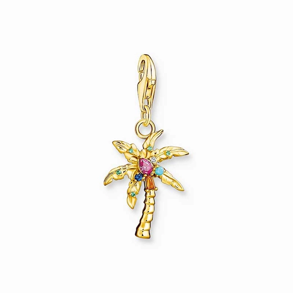 Charm pendant colourful palm tree gold plated - Thomas Sabo - Suuri valikoima & ilmainen lahjapaketointi - Nordicspectra.fi