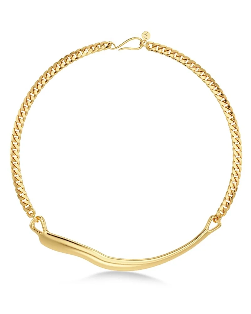 Guldpläterat halsband från Edblad med skulptural design
