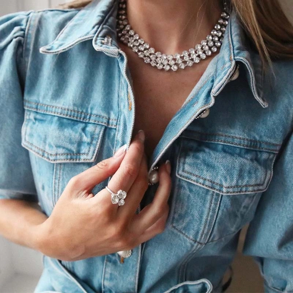 Colette Ring Rhodium Crystal - Caroline Svedbom - Snabb frakt & paketinslagning - Nordicspectra.se