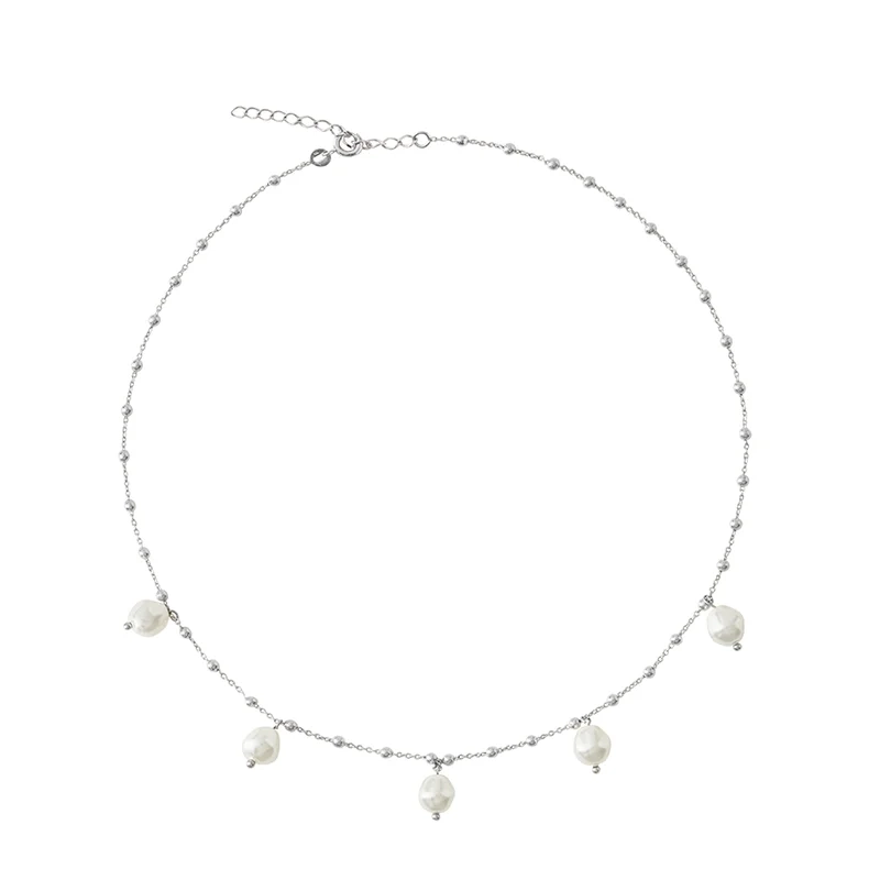 Caroline Svedbom - Emmy Pearl Necklace Rhodium