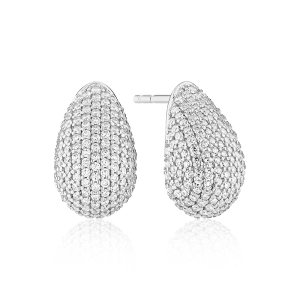 Goccia Altro Örhängen i silver med gnistrande Cubic Zirconia-stenar från Sif Jakobs
