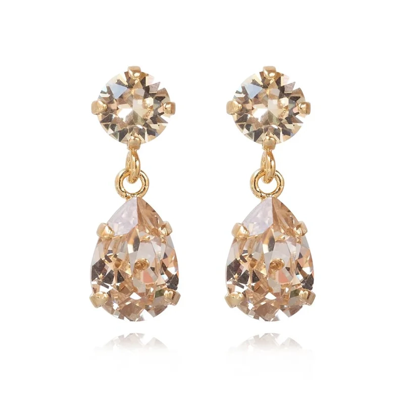 Caroline Svedbom - Mini Drop Earrings Gold Silk