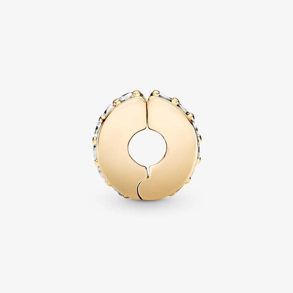 Klar Glittrande Rad Clipberlock 14K Guld - PANDORA - Snabb frakt & paketinslagning - Nordicspectra.se