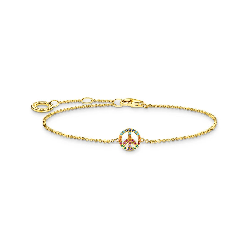 Thomas Sabo - Armband Peace med Färgade Stenar Guld