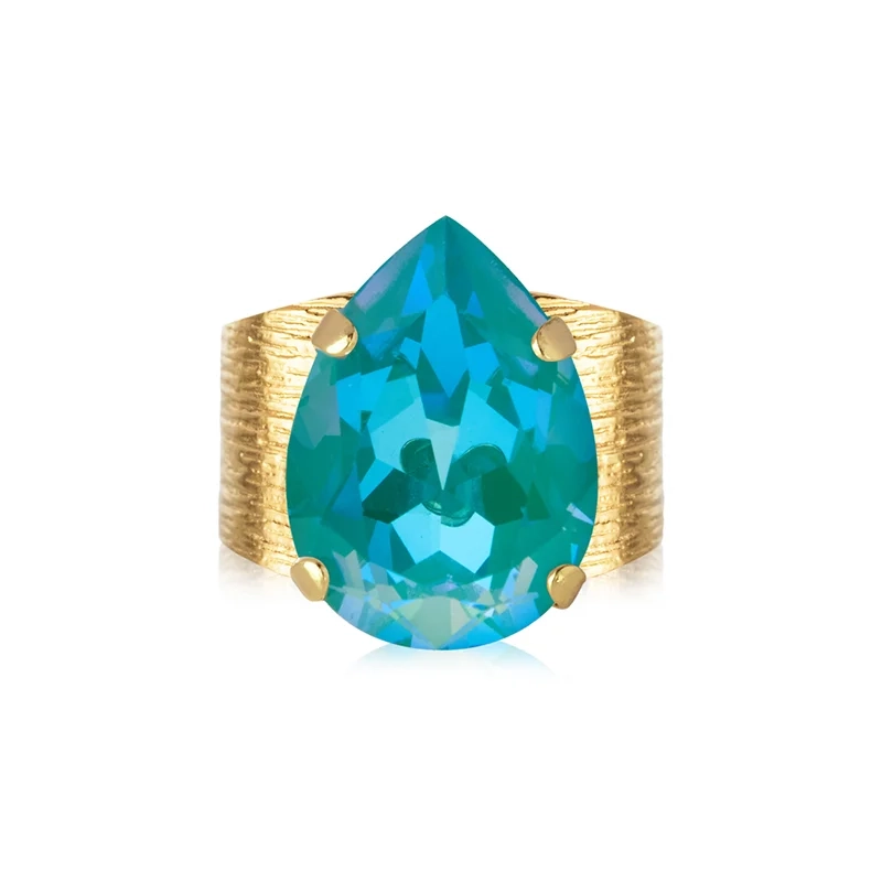 Caroline Svedbom - Classic Drop Ring Gold Laguna Delite